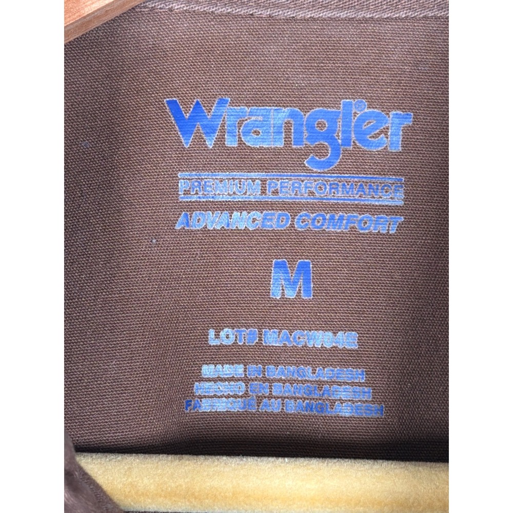 Wrangler Western Shirt Mens M Brown Premium Performance Advanced Comfort Snap Up - Picture 3 of 8